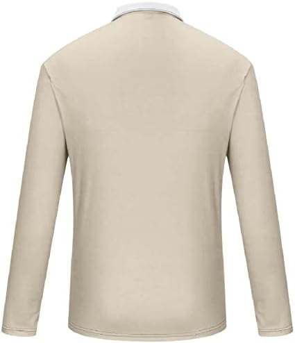 Muški povremeni polo majice s dugim rukavima Slim Fit patentni prugasti polo T majica Golf tenis majica klasični atletski fit vrh