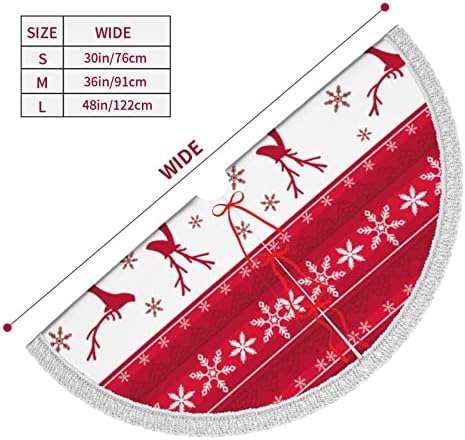 Crvena bijela jelena božićna suknja ukrasi 36 inča za odmor Xmas party festivan božićna stabla mat ukrasi rustikalni kućni dekor