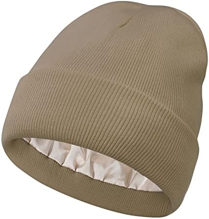 Durio satenski obloženi zimski kape za žene Slouchy Beanie šeširi za žene tople manžetne žene zimske šešire