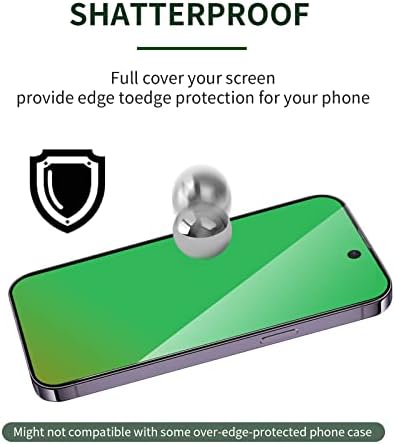 Eliphelet 2 pakovanje za iPhone 14 Pro Zaštita ekrana za privatnost kaljeno staklo za iPhone14Pro 5G 6.1 inčni gradijent zeleni Anti Spy Anti-peeping Anti Blue Light puna pokrivenost jednostavna instalacija bez mjehurića