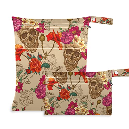 Cvijeće lubanje Vlažno suho torba za višekratnu pelenu mokre torbu za kupaće kostim vodootporno vlažni suhi organizator sa dva džepa