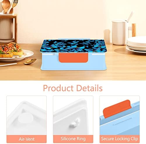 Alaza Plavi leptir Print Dreamy Bento ručak Box BPA-Besplatni spremnici za propuštanje bez procura W / FORK & ROON, 1 komad