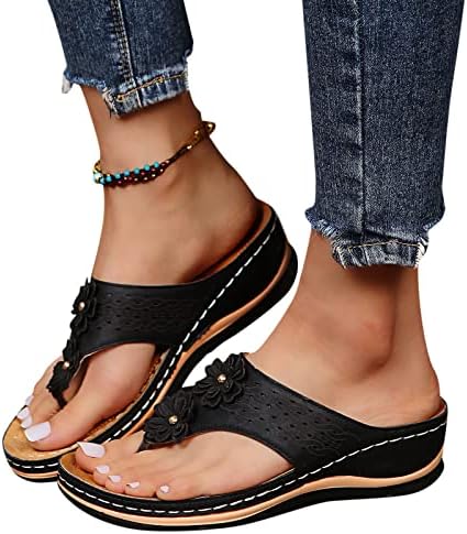 Ženske sandale za klin Dressy Summer Comfort Open TOE CLIP plaža Sandale Slide Arch Podrška Flip Flops Sandale