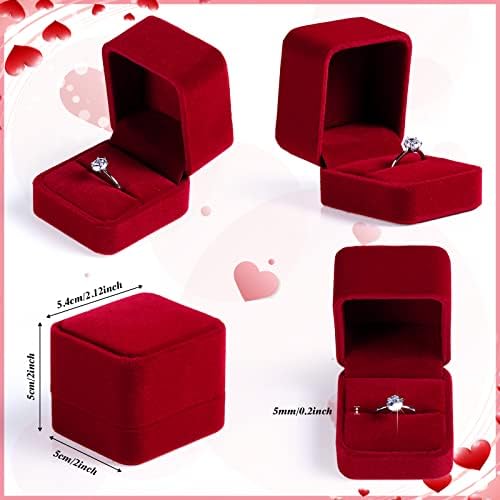 48 komada zaručnički prsten kutija ekran baršunasti prsten kutija vjenčani nakit poklon kutije naušnice privjesak prsten slučaj Bulk prazan prijedlog kutija za Dan zaljubljenih rođendan godišnjica prijedlog