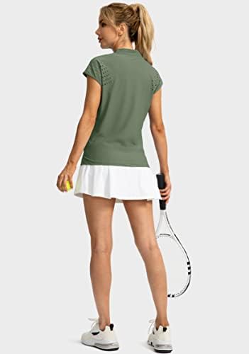Soothfeel ženska golf majica sa rukavima V izrez polo majice lagane brzih košulja za suhe vješanje za žene za žene