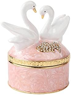 Furuida Swan Trinket kutija sa šarkama kristalni emajlirani Ornament ukrasni nakit prsten prodavnica kutija ručno oslikanih zanatskih poklona za Kućni dekor