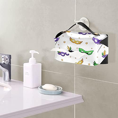 Mardi Gras beads Tissue box Cover pravougaone kožne maramice držač kutije sa ručkom dozator tkiva lica za kupatila spavaće sobe stolovi