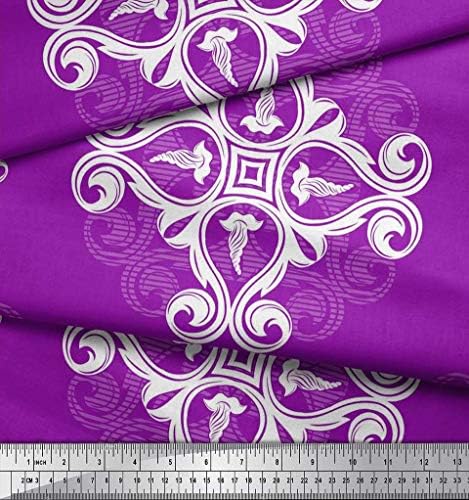 Soimoi pamučna tkanina od dresa Floral & amp; Ogee Damast tkanina za štampu Yard širine 58 inča