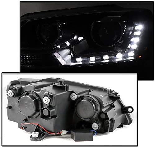 ZMAUTOPARTS LED DRL Crni projektor farovi farovi sa 6 bijelim LED DRL svjetlima za 2011-2017 Volkswagen Jetta