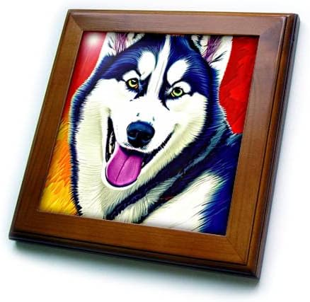 3drose preslatki portret psa sibirskog haskija. Digital Art poklon za. - Uramljene Pločice