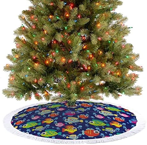 Slatka riba ispis božićne suknje sa tesselom za srećnu božićnu zabavu pod Xmas stablom