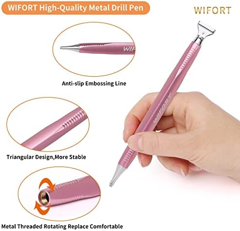 Wifortlife Wifort Diamond Pans Olovke, ručno rađeni setovi za olovke Art 5D DIY Rhinestones Pokupac točke alata za bušenje za oblaganje slika, F-Rose Gold-Metal Tips