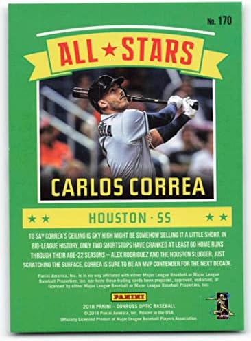 2018 Donruss optic 170 Carlos Correa Astros All Star Baseball Card