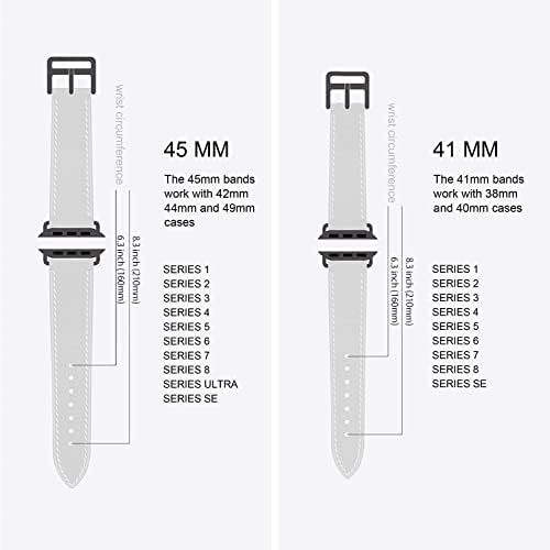 H2N ručno izrađene kožne trake kompatibilne sa Apple Watch Band 49mm / 45mm / 44mm / 41mm / 41mm / 40mm / 38 mm | Zamjenske trake klasičnih stila za IWATCH ultra se serije 8/3/2/1 / 4/3/2/1 / 4/3/2 / 1