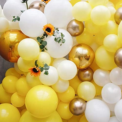 KALOR Žuti baloni Garland Arch Kit 110kom-različite veličine 18/12/10/5 inčni Baloni za zabavu za rođendan Baby Shower vjenčanje mature party dekoracije