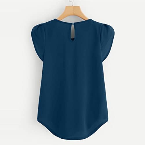 Ženske vrhove 2023 ljetne modne majice kratkih rukava Seksi patentni zatvarač - izrez Šifon tunik Ležerne prilike pune labave fit bluze