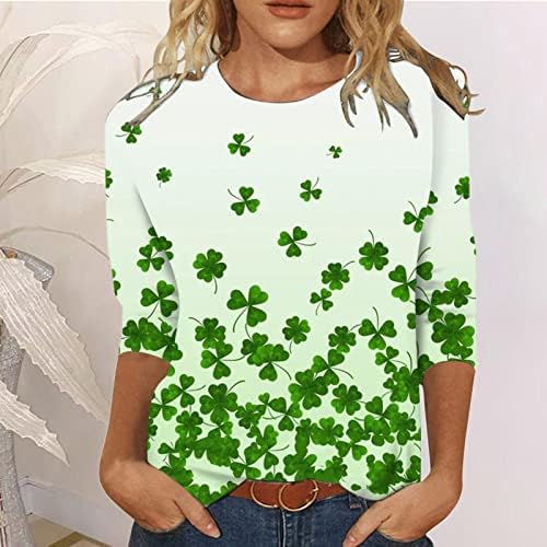 CGGMVCG ST PATRICKS Dnevne košulje za žene 3/4 rukav sa labavim tunikom za žene Ležerne prilike Ležerne prilike St Patricks Day odjeća za žene