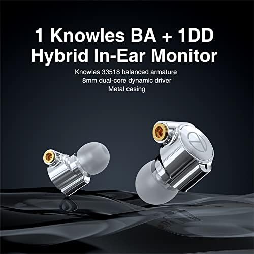 TRN TA1 u slušalicama monitora Knowles BA + dd Hybrid upravljački program IEM slušalice Metalna školjka MMCX odvojive srebrne kablove