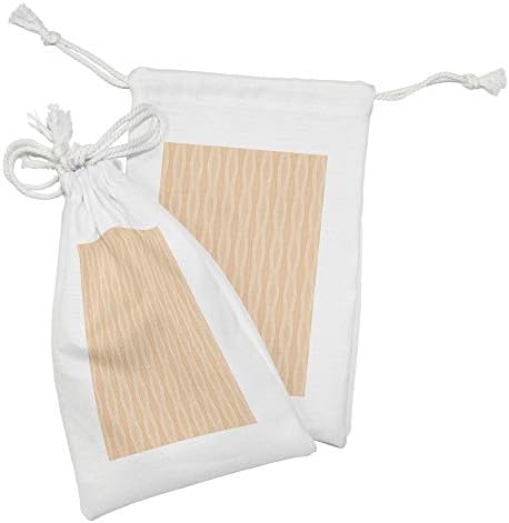Ampesonne apstraktna torbica tkanina od 2, vertikalne točkice slomljene linije u obliku apstraktne geometrijske pruge, mala torba za izvlačenje za toaletne potrepštine i usluge, 9 x 6, šampanjca i bijeli