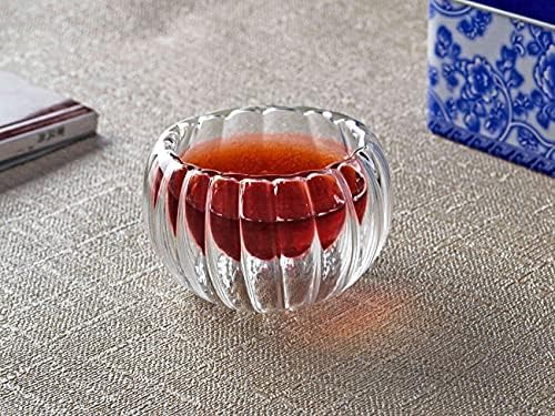 Xjhoma otporan na toplotu kreativni dvostruki zid prozirni stakleni čaša Mala gongfu čaj čaja [br.3, 8pc]