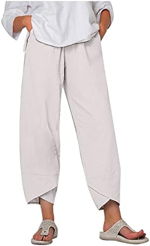 DSODAN ženske kapri hlače labavi mekani vučni trenerke s kauzalnim pamučnim pamučnim pantalonama sa džepovima