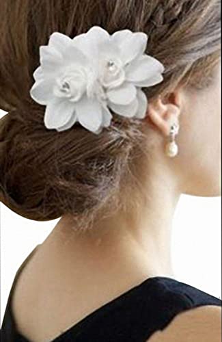 Lovefairy ženska dvostruka ruža cvijet Rhinestone kopča za kosu Bridal cvijet pokrivala za glavu djevojka Dance Show Edge Clip