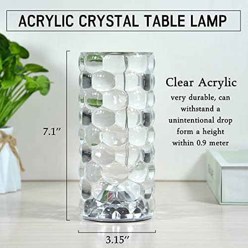 Crystal Lamp 16 Promjena boje RGB Touch lampica Romantična mala stolna svjetiljka LED noćna svjetlost / noćna lampa sa USB portom, za spavaću sobu za dnevnu sobu Party Decor Creative Lampice