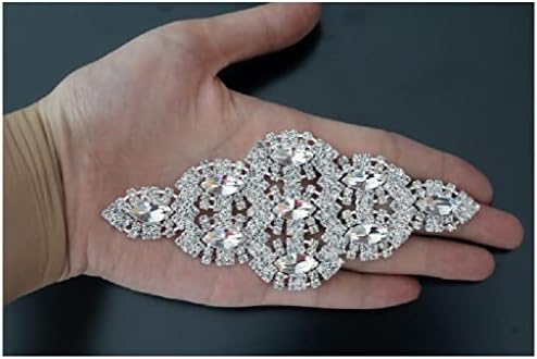 LSDJGDDE Glass Crystal Clear Rhinestone Aplikacija Siver baza DIY Vjenčani haljini kaiš za šivanje lanca