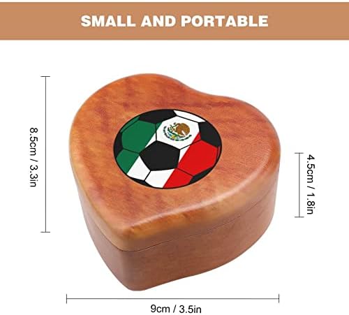 Meksički fudbal nogometni sat muzički box vintage drvene glazbene kutije za glazbene kutije za ruke