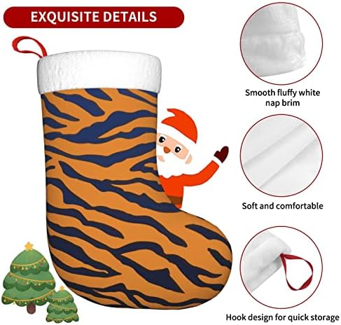 Austenstern Božićne čarape Tiger životinja Print Cool Dvostrano kamin Viseće čarape