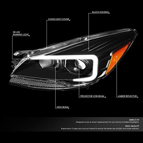 LED DRL projektor farovi kompatibilni sa Ford Escape 13-16, Vozač i suvozačeva strana, crno kućište