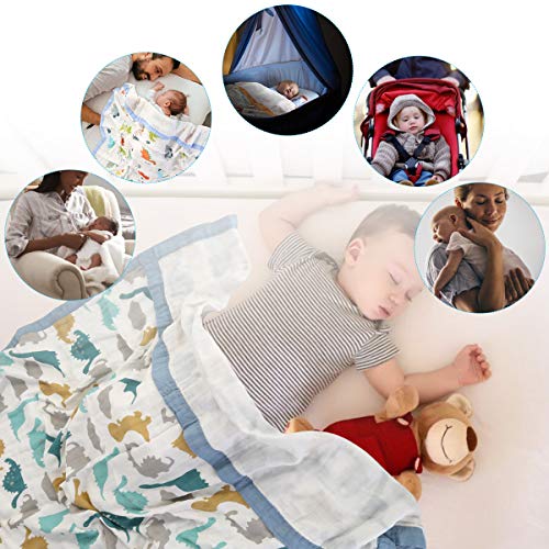Yinuoday Baby Swaddle Blaket Newborn Baby Wrap Blaket 4 Sloj pokrivač za toddler meka i prozračna beba kolica za bebe 43 x47