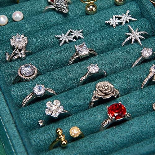 Wenlii Green Velvet Dvoslojni prijenosni višenamjenski ogrlica zvona narukvica nakit kutije Modni držač naušnice Organizator