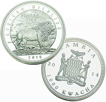 Lav Zambija životinjski komemorativni koin iz lavovskih srebrnih kriptovanih replike amaterskih kolekcionarskih kućnih ukrasa zanata
