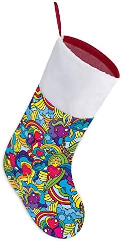 Duge i oblaci Psihodelic personalizirani božićni čarapa Početna Xmas Tree Kamin Viseći ukrasi