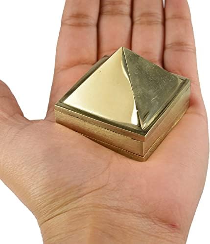 Zamislite mart čista mesingana želja piramida 3 sloja veličine 1,5 inča sa 91 piramida za vastu i feng shui piramida od 1 kom | kućni dekor za pooja, antikne predmete Bože molitva |