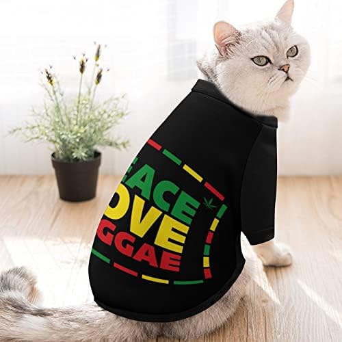 Funnystar mir Love Reggae Ispis Dukserica za kućne ljubimce sa pulovernim puloverom za pse za pse mačka s dizajnom