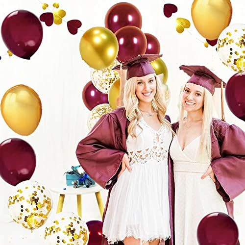 Dekoracije za diplomske zabave bordo zlato 2023/baloni od bordo zlata 30 kom/bordo Zlatni rođendanski ukrasi za žene / jesenji ukrasi