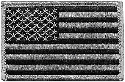 Taktička crna i siva zakrpa za zastavu američke pozadine sa kukom / petlje