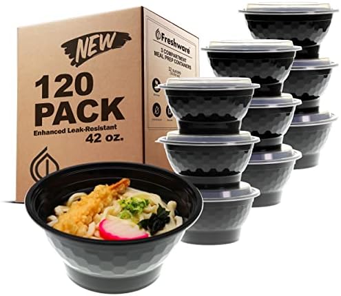 Frofware Freap Prip posude [120 pack] Plastične posude sa poklopcima za supu i salatu, skladište hrane Bento kutija, BPA besplatna,