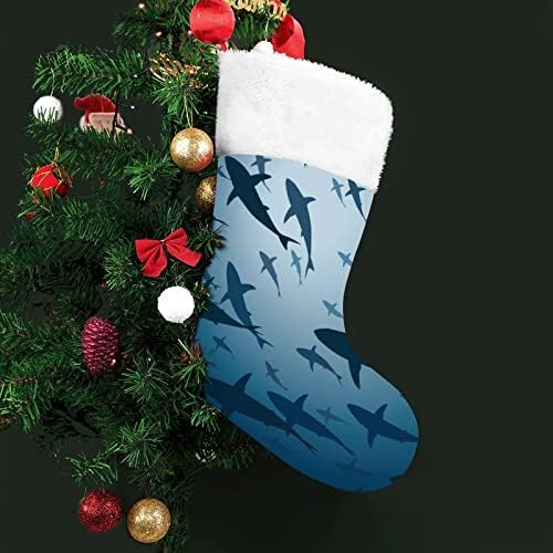 Krstarenje morskim psima odozdo božićne čarape čarape Xmas Tree Santa ukrasi viseći ukrase za kamin za odmor 16.5