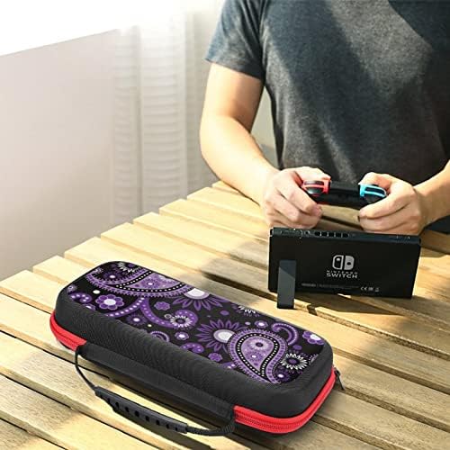 Purple Paisley prekidač za nošenje kućišta zaštitna poklopac Tvrđena školjka Travel torbica kompatibilan sa Nintendo prekidačem