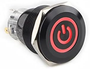 ONECM 19mm Alumina Crni metalni gumb prekidač za napajanje LED lampica za latch salf-reset momentalno 1no 1nc crveno plavo zeleno bijelo žuto