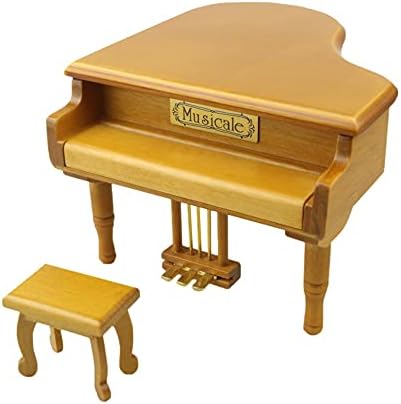 Slynnsw Wooden Grand jednom na decembarsku kutiju u obliku klavira sa malih stolica kreativni poklon za rođendan za dan zaljubljenih