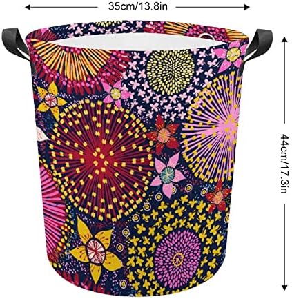 Australijska cvjetna korpa za pranje veša sa ručkama okrugla sklopiva korpa za odlaganje veša za spavaću sobu kupatilo