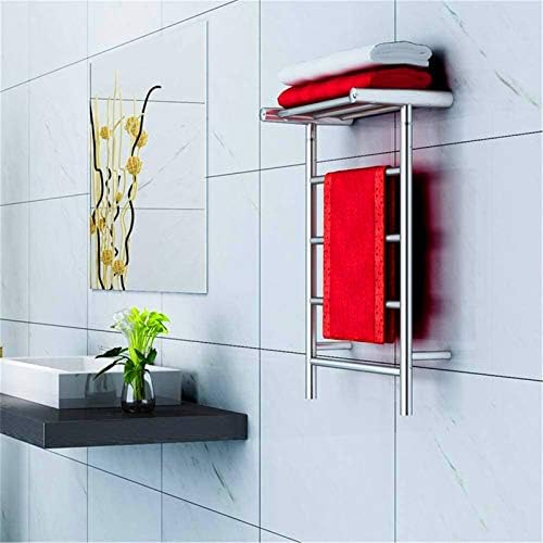 Xzgden kupaonica zidni grijač grijač, električni nosač ručnika, nehrđajući čelik električni ručnik stalak za polirani kromiran srebrni grijani ručnik ručnika za kupatilo držite ručnike i odjeću suhu
