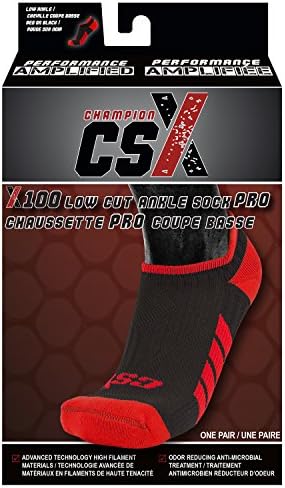 CSX čarape za gležnjeve, kompresija za potporu Luka, muški i ženski niski kroj, crveno na Crnom, mali