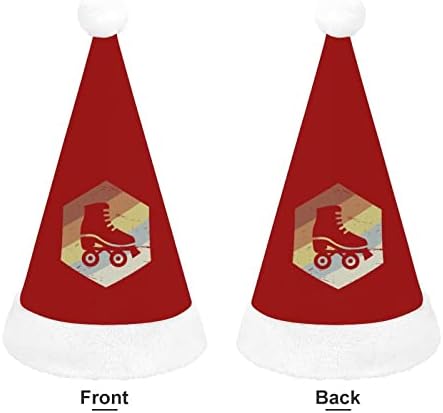 Retro 70s Roller klizanje pliš Božić šešir Naughty i lijepo Santa kape sa pliš obodom i Comfort Liner Božić ukras