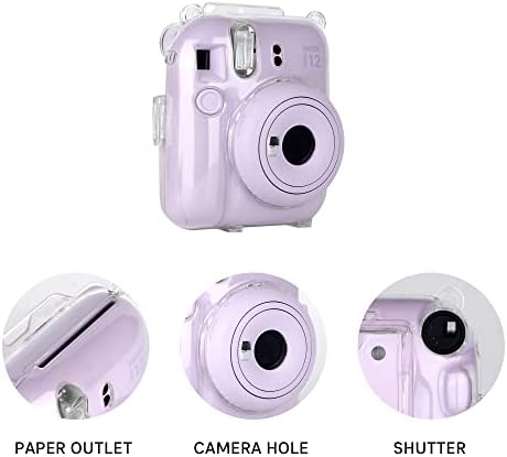 TONYLAIJIANTAO futrola za kameru kompatibilna sa Fujifilm Instax Mini 12 Instant kamerom sa podesivim remenom i džepom,dekorativnom naljepnicom,naljepnicom za dekoraciju fotografija