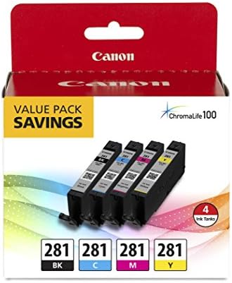Canon CLI-281 XL BKCMY paket vrijednosti u četiri boje kompatibilan sa Tr8520, TR7520, TS9120 serijom,Ts8120 serijom, Ts6120 serijom,